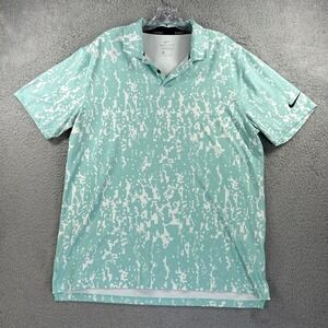 Nike Golf Polo Shirt Mens‎ Large Teal Camo Digital Dry Vapor GRFX Performance